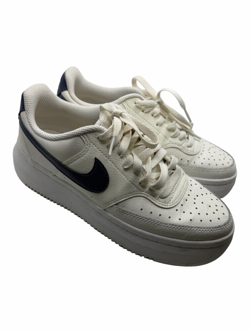 Nike Court Vision Alta Sail/D-Blue Women's Size 8.5 Platform Navy Sneaker
